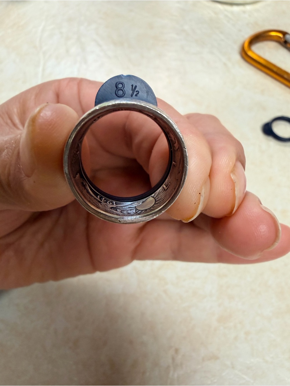Handmade 90% Silver US Half Dollar Coin Ring